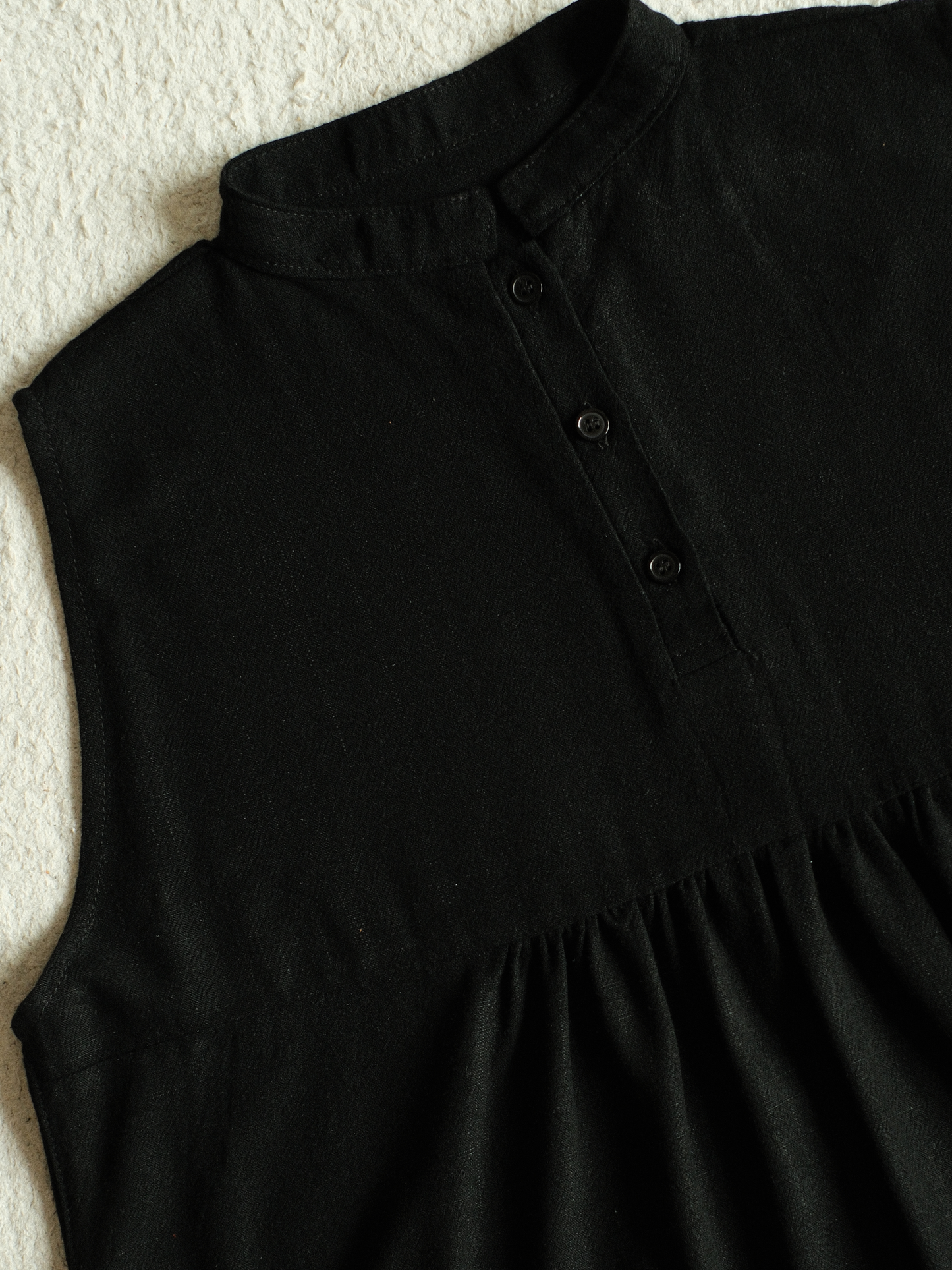 back-gathered sleeveless top