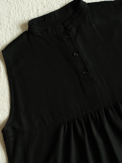 back-gathered sleeveless top